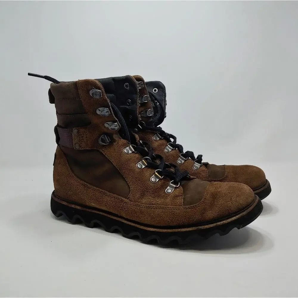 Sorel Mad Mukluk Lace Up Boot‎ NM1926 Brown Black Waterproof 8.5 EU 42 Leather